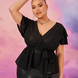 Sexy wrap tie peplum top ⭐️🔥